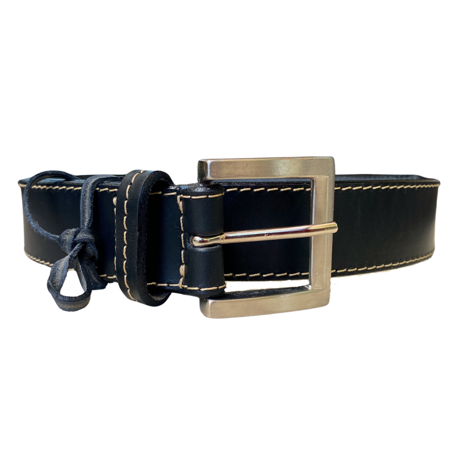 CINTURÓN DE CUERO NEGRO SPORT