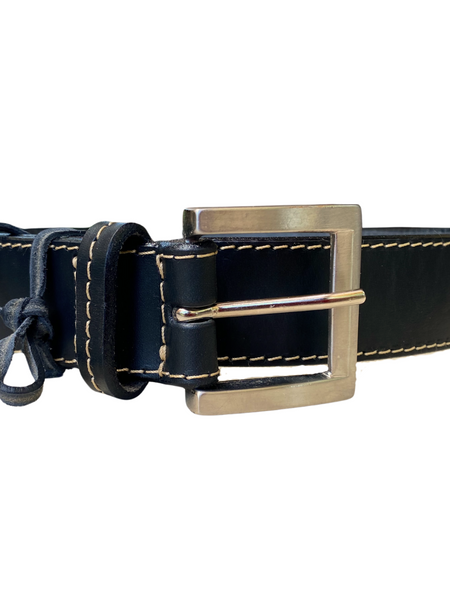 CINTURÓN DE CUERO NEGRO SPORT