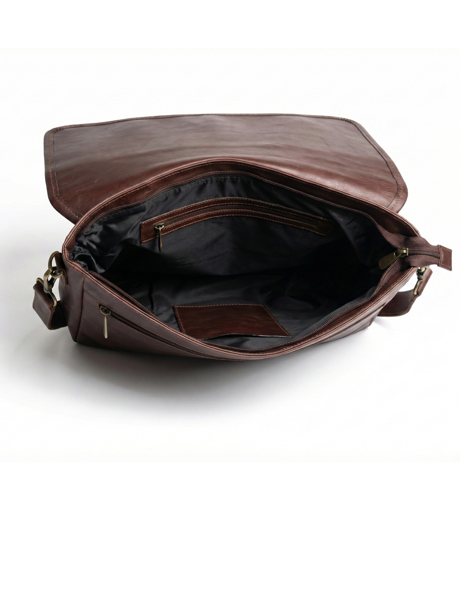 MALETIN CUERO GENUINO FULL GRAIN EXECUTIVE CAOBA