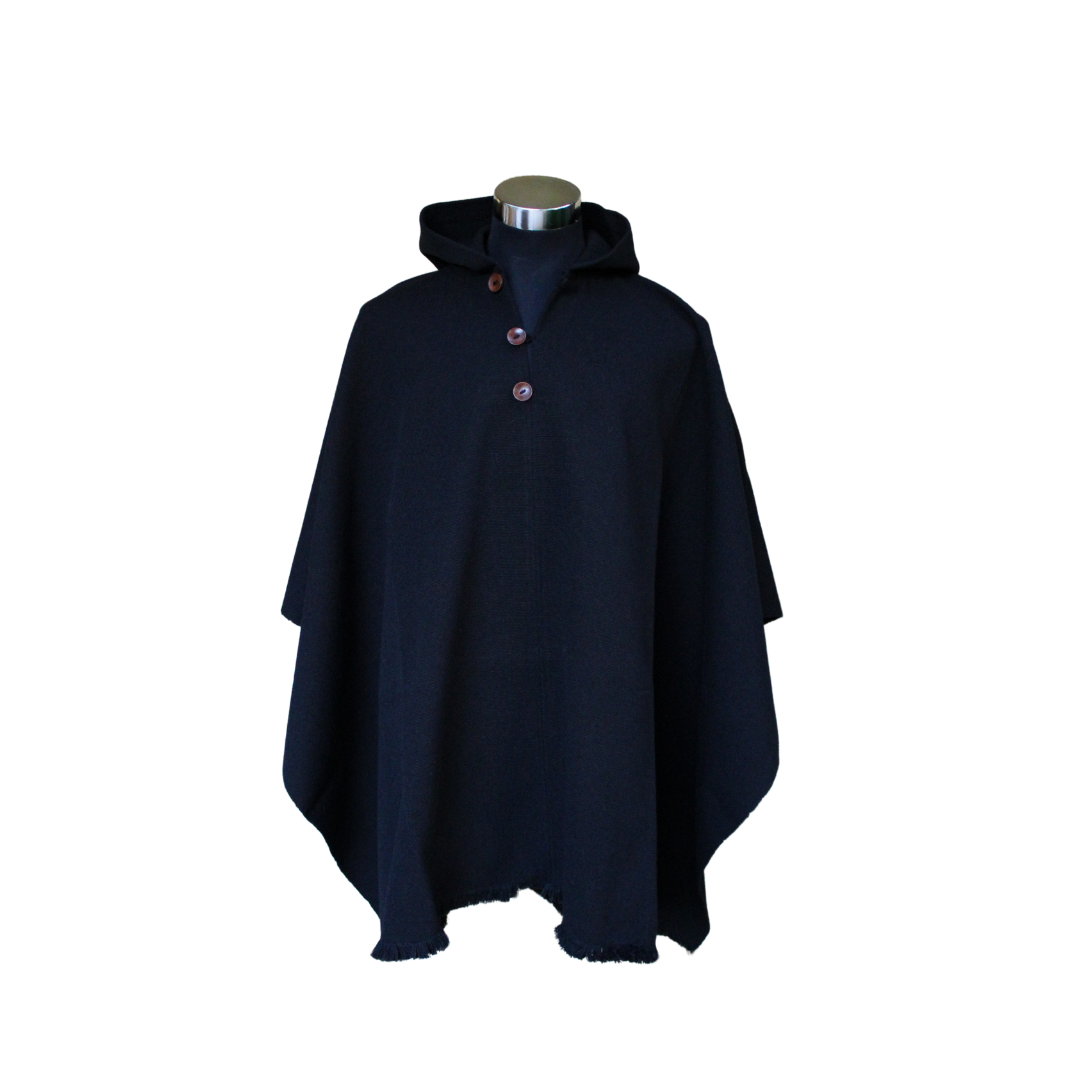 PONCHO ALPACA NEGRO