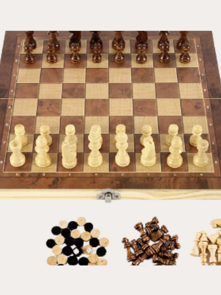 TABLERO DE JUEGOS (3 EN 1) FUNDA GRIS