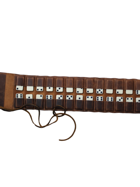 DOMINÓ JUEGO DE MESA ESTUCHE DE CUERO