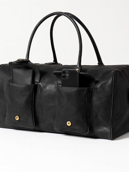 BOLSO DE VIAJE CUERO PREMIUM HOMBRE TRAVEL BLACK EDITION