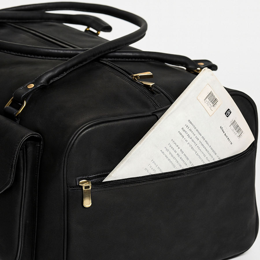 BOLSO DE VIAJE CUERO PREMIUM HOMBRE TRAVEL BLACK EDITION
