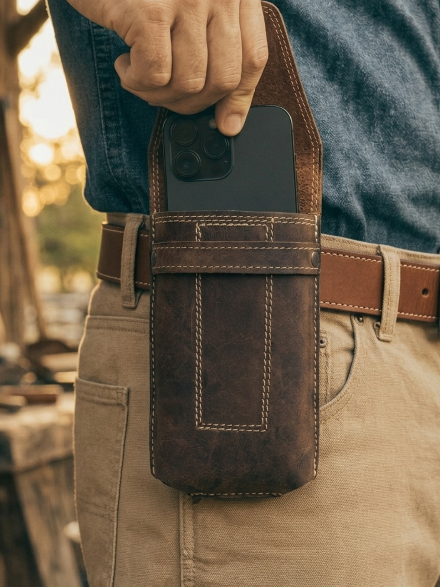 PORTA CELULAR DE CUERO GENUINO RANGER CAFE