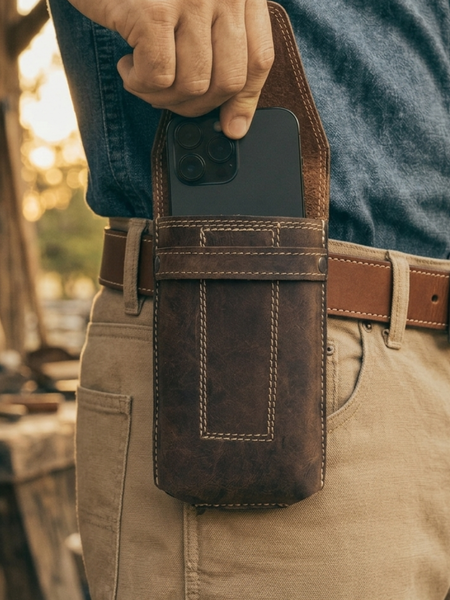 PORTA CELULAR DE CUERO GENUINO RANGER CAFE