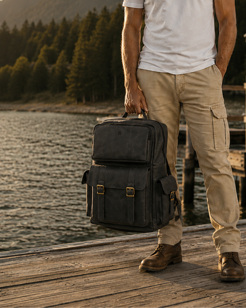 MOCHILA DE CUERO PREMIUM EXPEDITION BLACK