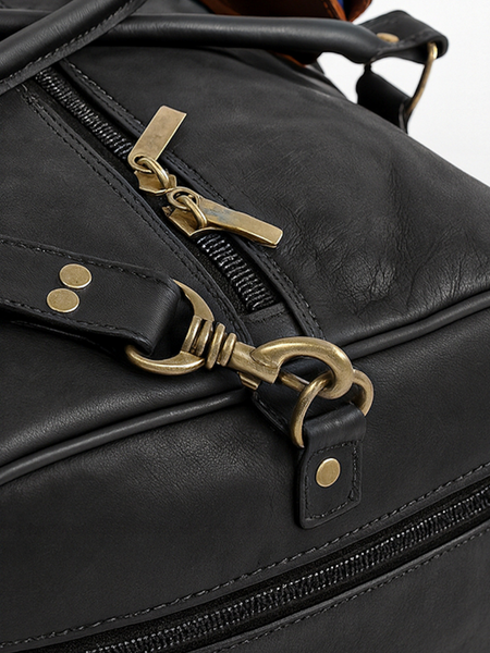 BOLSO DE VIAJE CUERO PREMIUM HOMBRE TRAVEL BLACK EDITION