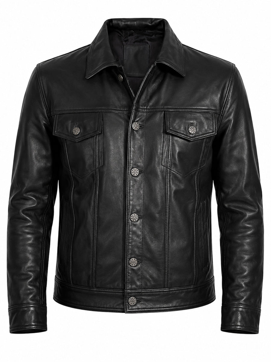 CHAQUETA DE CUERO CRAIG NEGRA
