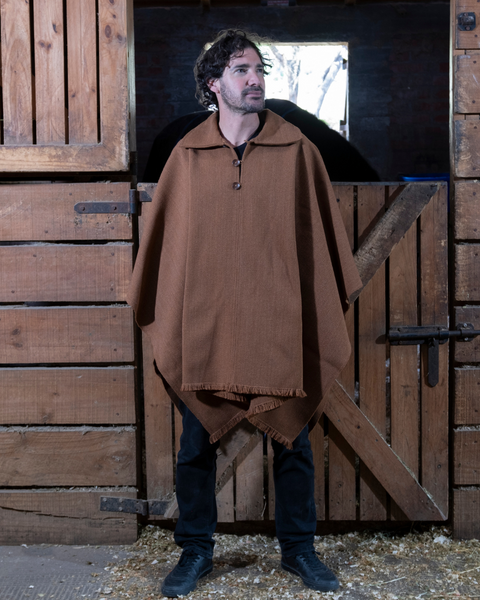 PONCHO DE ALPACA HOMBRE CASTILLA CAMEL