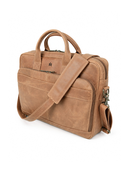 MALETÍN DE CUERO GENUINO HOMBRE OXFORD BEIGE
