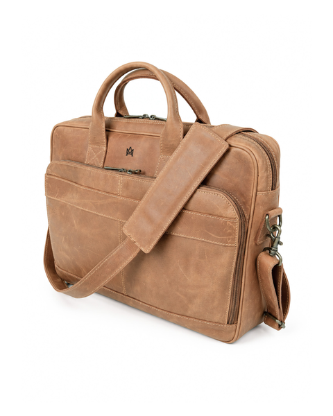 MALETÍN DE CUERO GENUINO HOMBRE OXFORD BEIGE