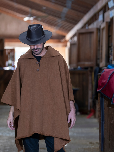 PONCHO DE ALPACA HOMBRE CASTILLA CAMEL