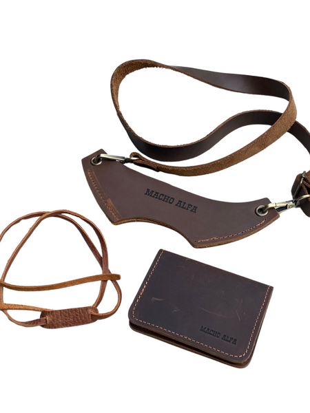BOX DE REGALO STRAP + TARJETERO DE CUERO + PORTACOPAS CUERO