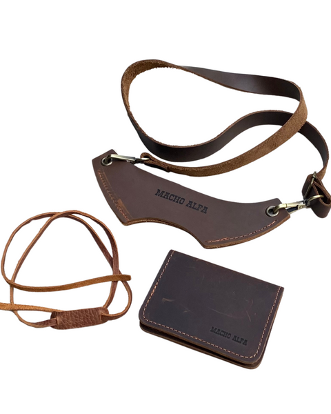 BOX DE REGALO STRAP + TARJETERO DE CUERO + PORTACOPAS CUERO