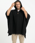 PONCHO DE LANA DE ALPACA NEGRO CON CAPUCHA