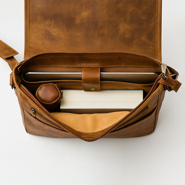 MALETÍN DE CUERO CLASSROOM CARAMEL