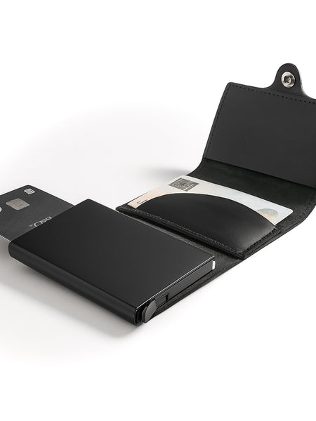 BOX DE REGALO FUNDA DE NOTEBOOK + TARJETERO ANTISCAN + ESTUCHE DE CUERO