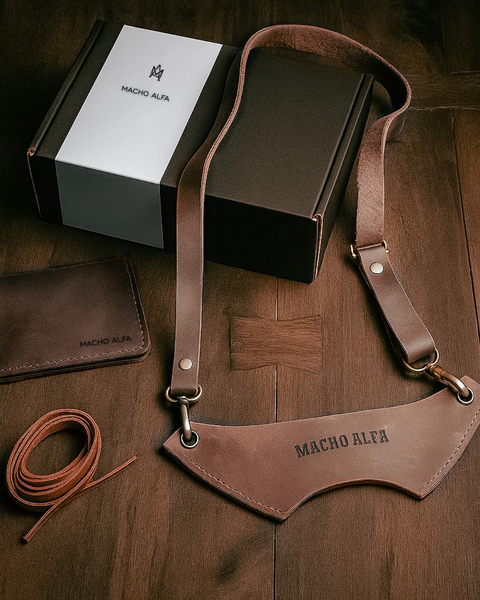 BOX DE REGALO STRAP + TARJETERO DE CUERO + PORTACOPAS CUERO