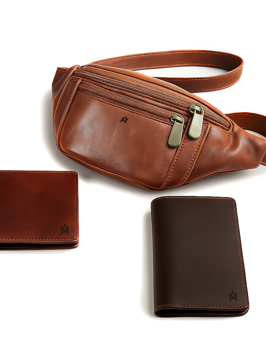 BOX DE REGALO BANANO CLASICO + BILLETERA URBAN + PORTAPASAPORTE