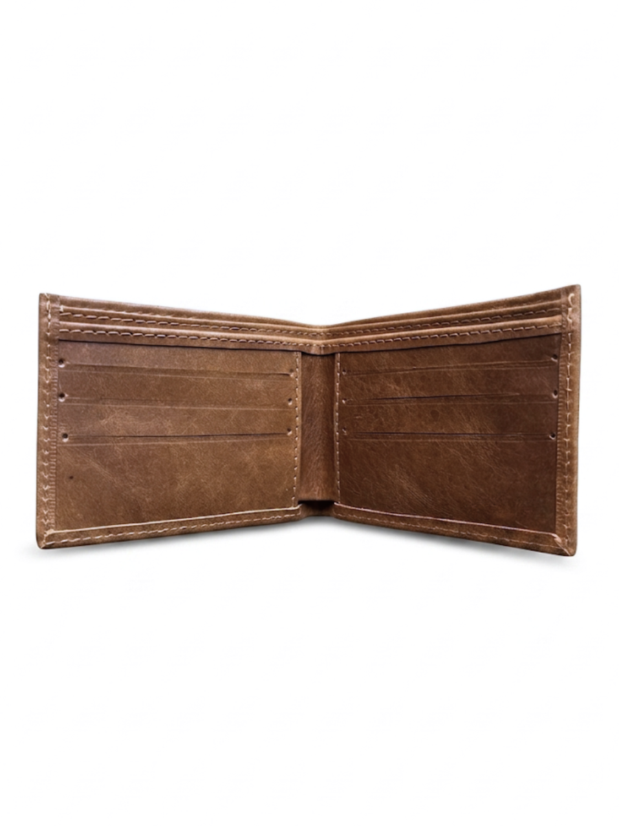 BILLETERA DE CUERO GENUINO EDGE BRONCE