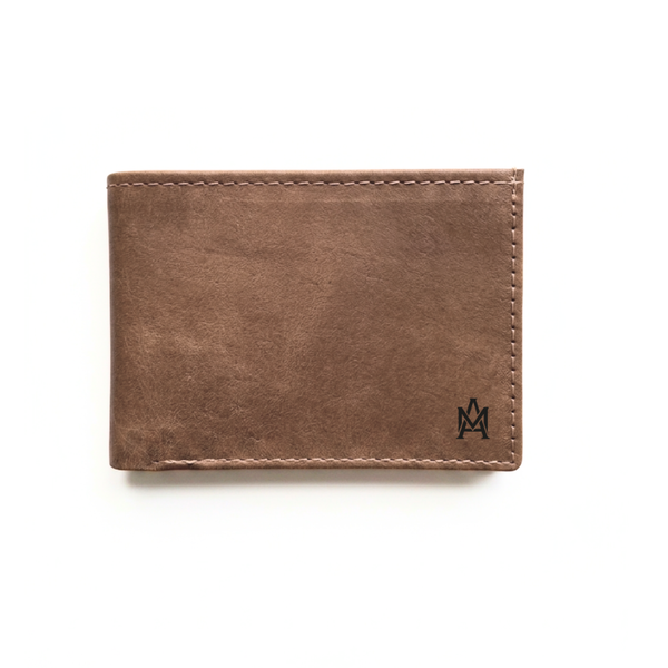 BILLETERA DE CUERO GENUINO EDGE BRONCE