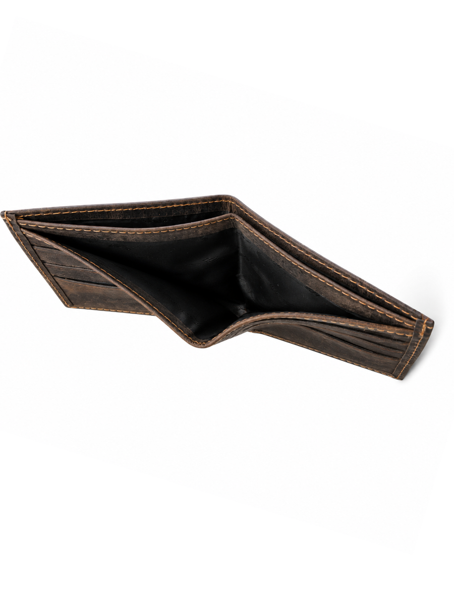 BILLETERA DE CUERO GENUINO EDGE MORO