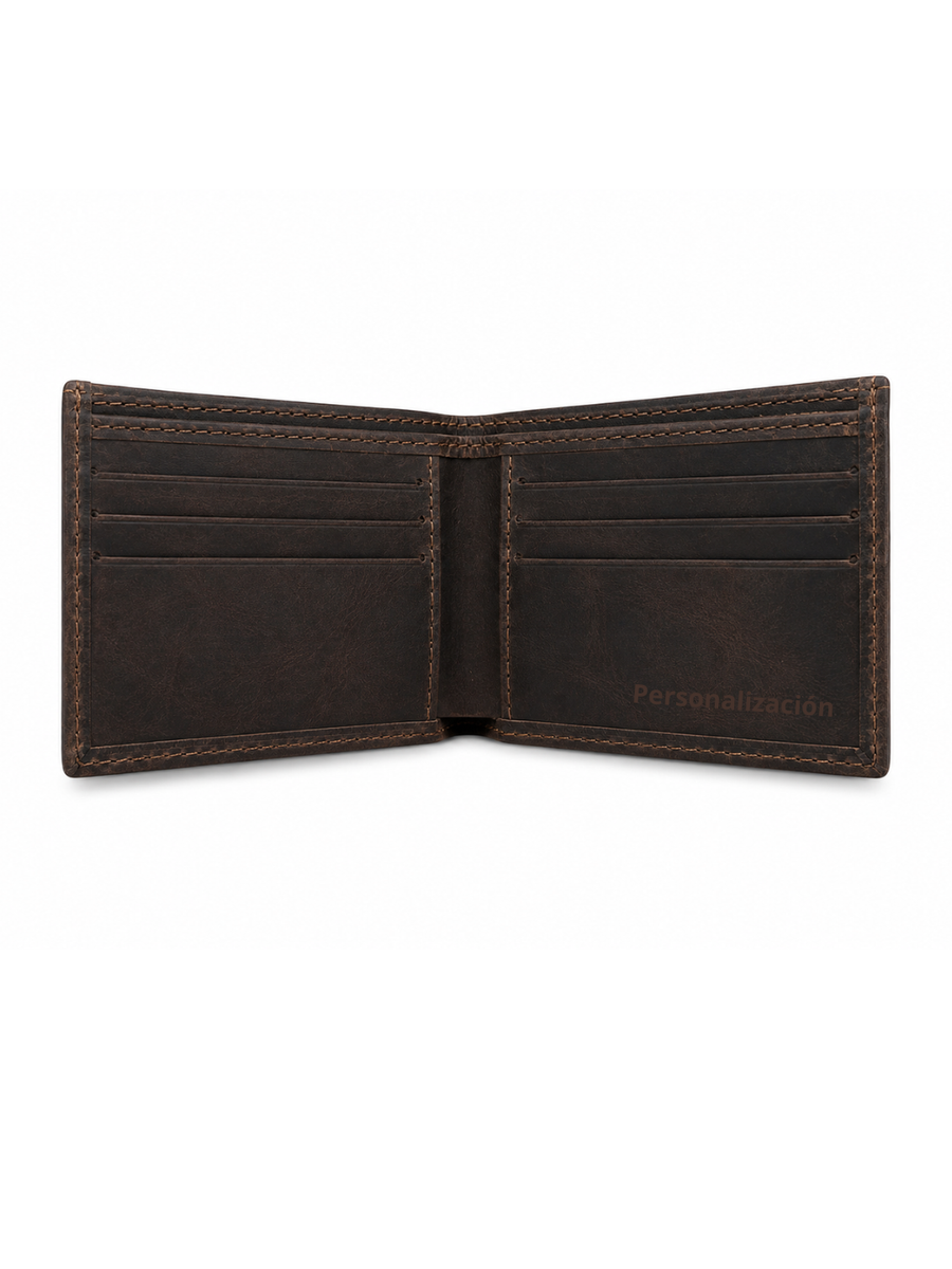 BILLETERA DE CUERO GENUINO EDGE MORO