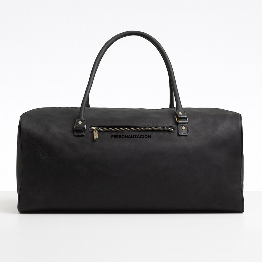 BOLSO DE VIAJE CUERO PREMIUM HOMBRE TRAVEL BLACK EDITION