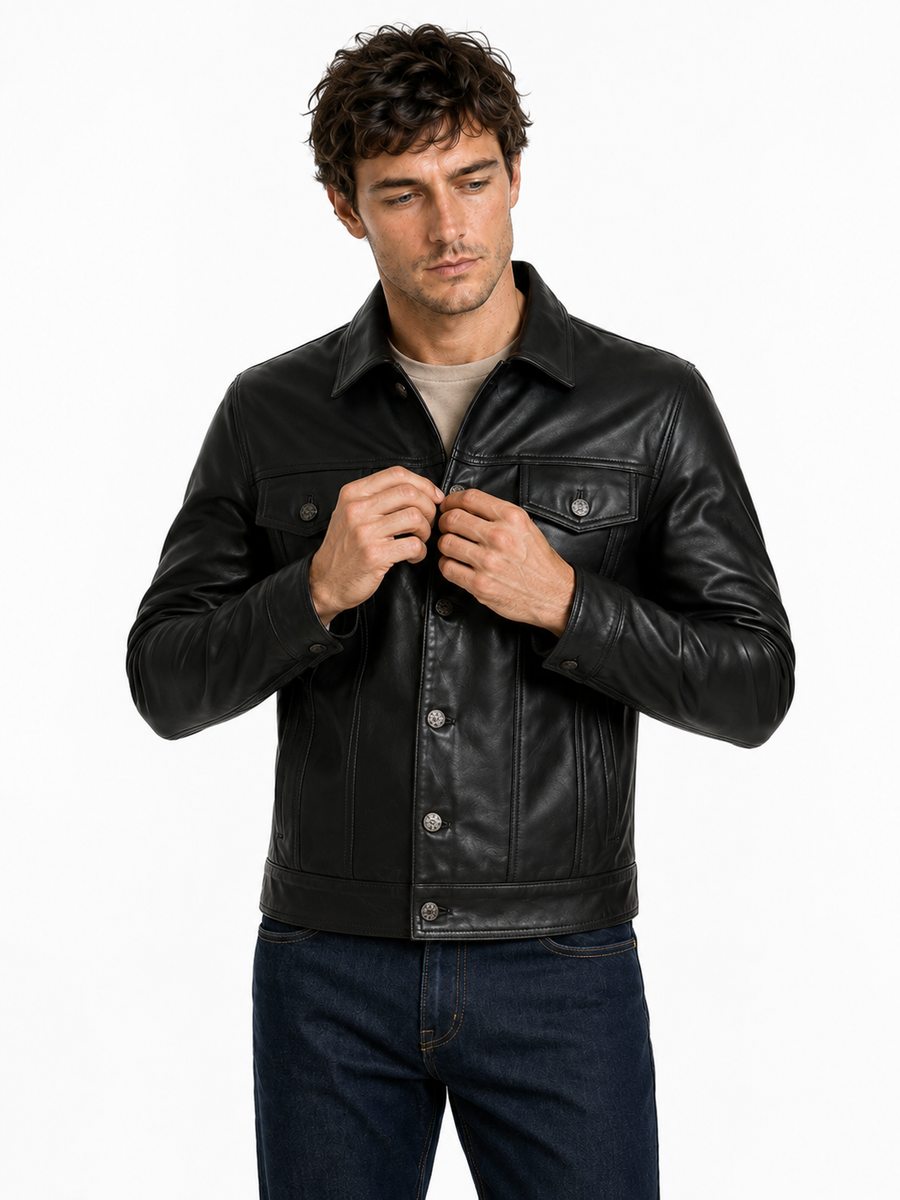 CHAQUETA DE CUERO CRAIG NEGRA