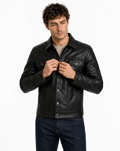 CHAQUETA DE CUERO CRAIG NEGRA
