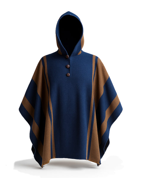 PONCHO ALPACA JEANS-CAFÉ