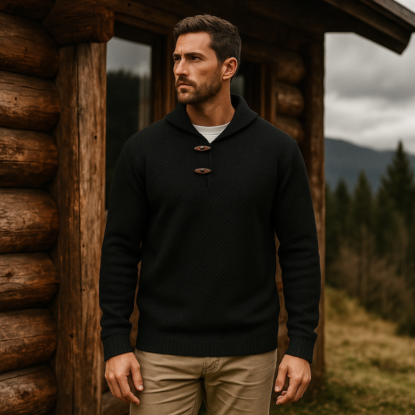 CHALECO NEGRO DE LANA NATURAL SKYE