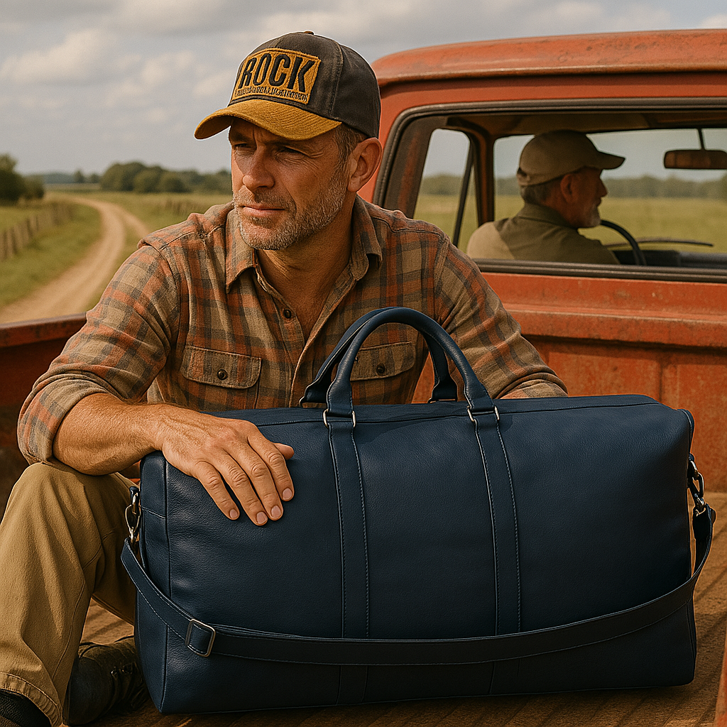 BOLSO DE CUERO NEGRO DE VIAJE VENTURE