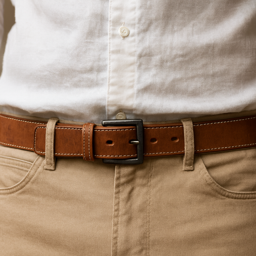 CINTURÓN CUERO CAFÉ SPORT SAND