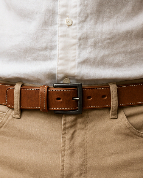 CINTURÓN CUERO CAFÉ SPORT SAND