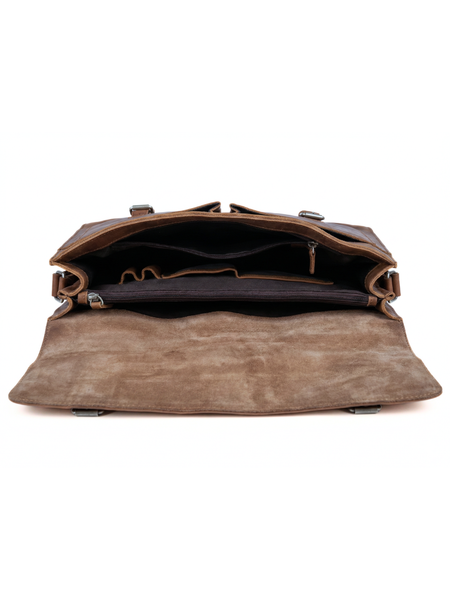 MALETIN DE CUERO GENUINO FULL GRAIN OLD YORK BRONCE