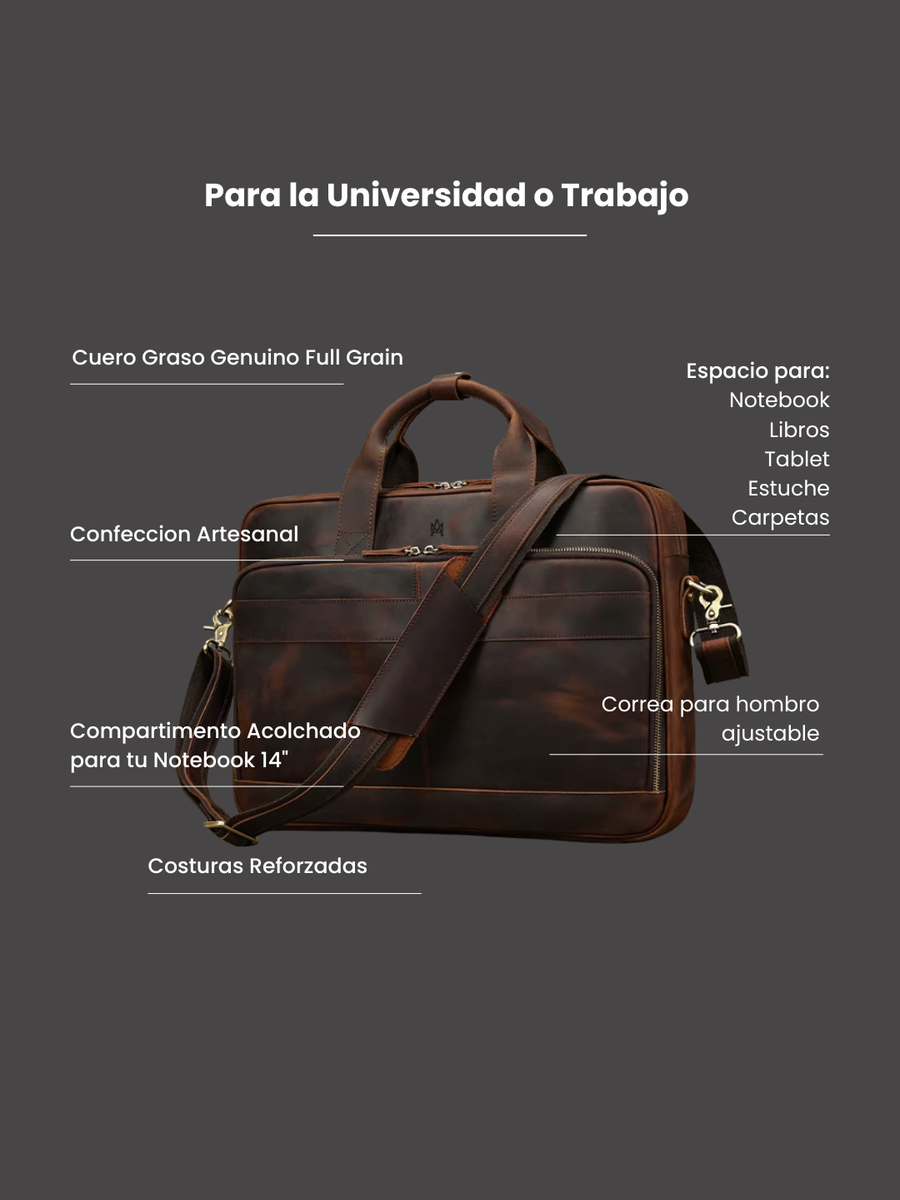 MALETÍN DE CUERO GENUINO HOMBRE OXFORD CAMEL