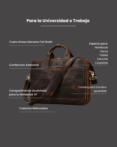 MALETÍN DE CUERO GENUINO HOMBRE OXFORD CAMEL