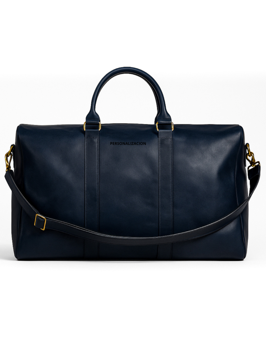 BOLSO DE CUERO NEGRO DE VIAJE VENTURE + Tarjetero Protect Antiscan de REGALO + envío GRATIS para la RM