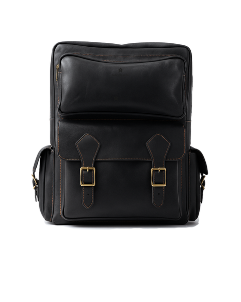 MOCHILA DE CUERO PREMIUM NEGRO EXPEDITION