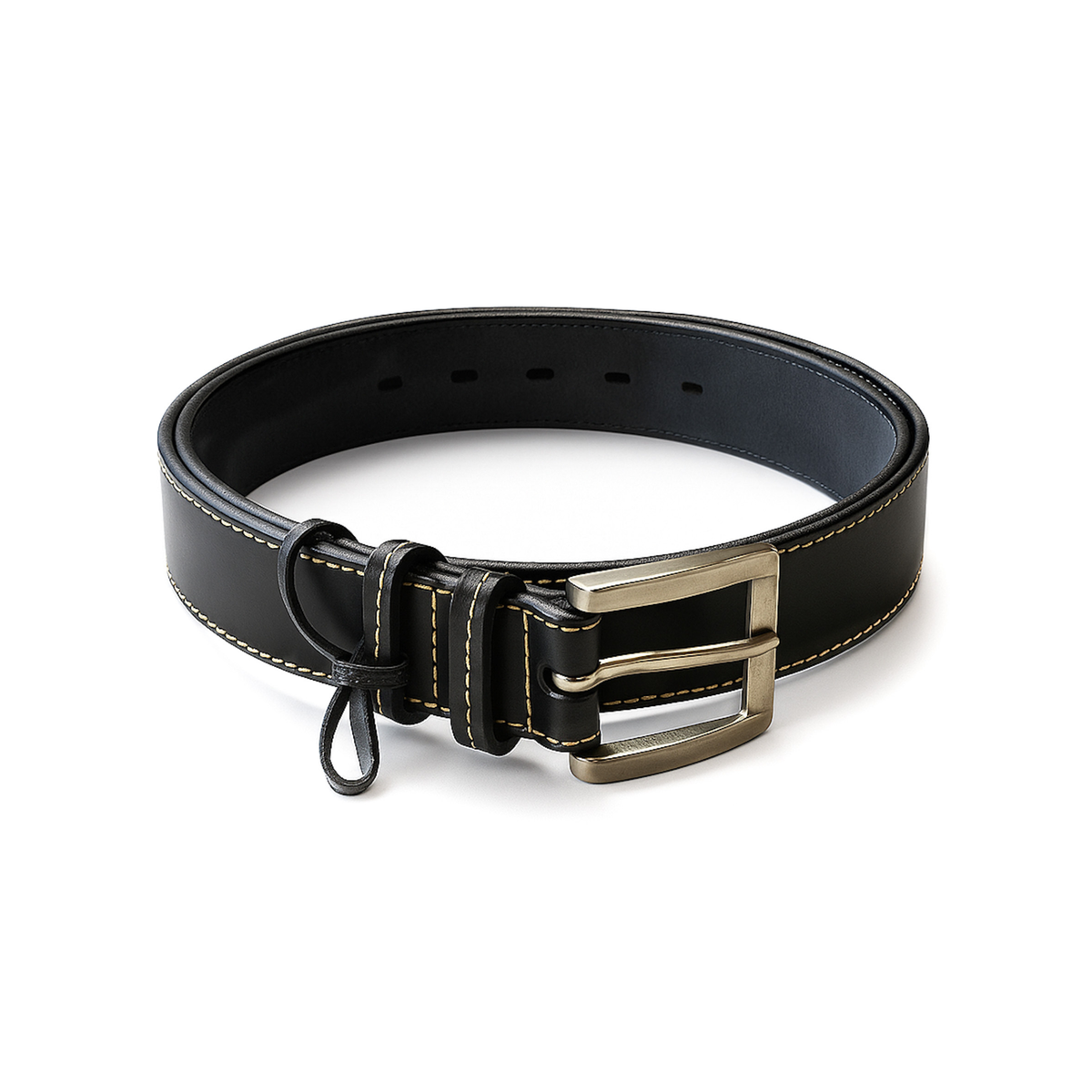 CINTURÓN DE CUERO NEGRO SPORT