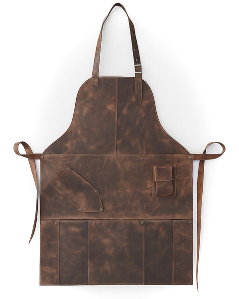 PECHERA DE CUERO CAFÉ PARA ASADOR