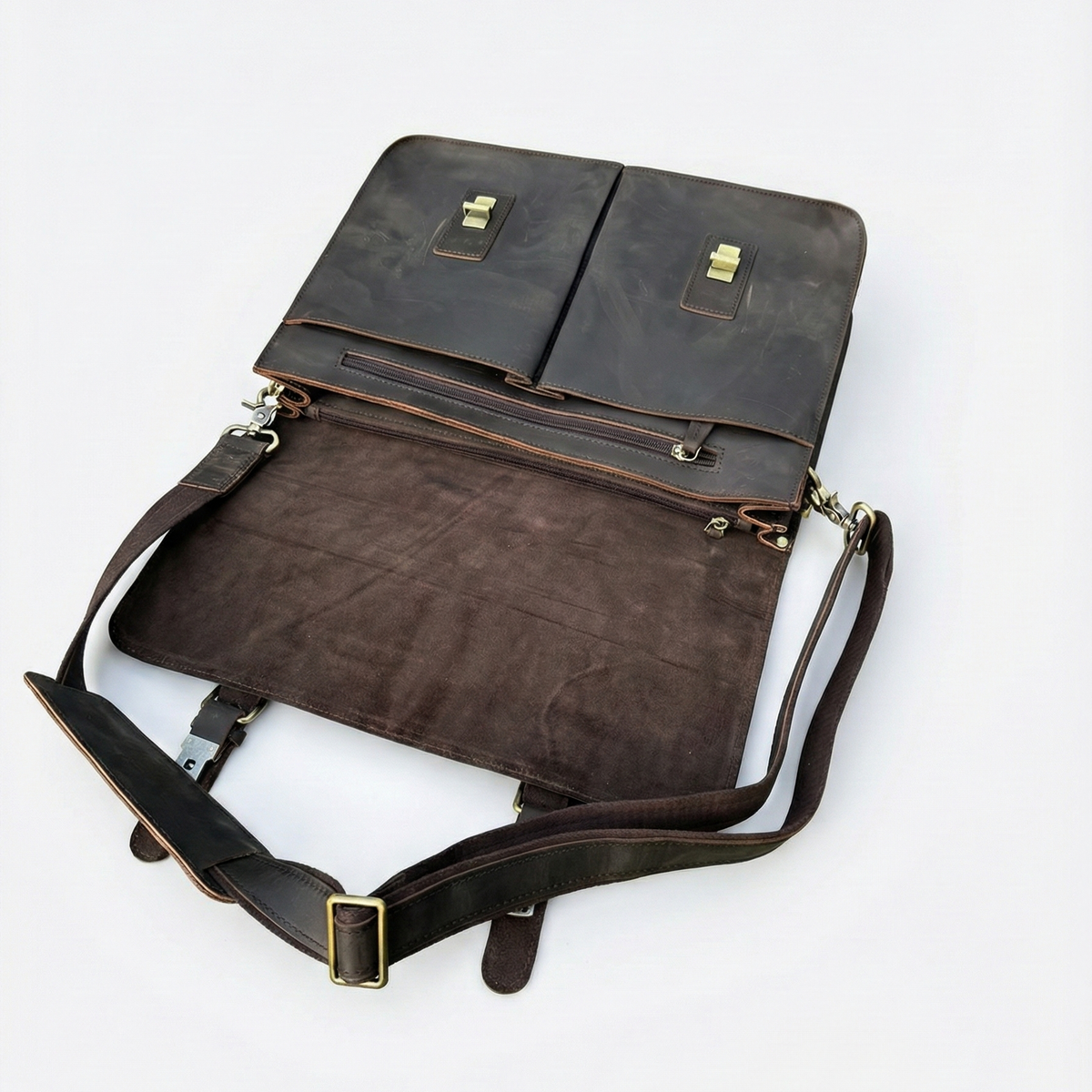 MALETIN DE CUERO GENUINO FULL GRAIN OLD YORK