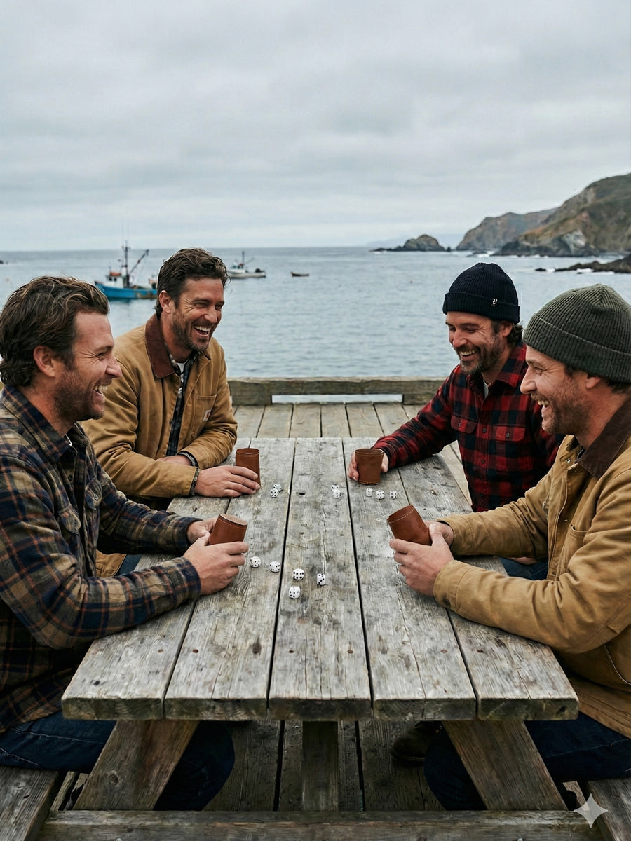 BOX DE REGALO PORTACUCHILLOS PARRILLERO + JUEGO DE CARTAS + JUEGO DE 4 CACHOS