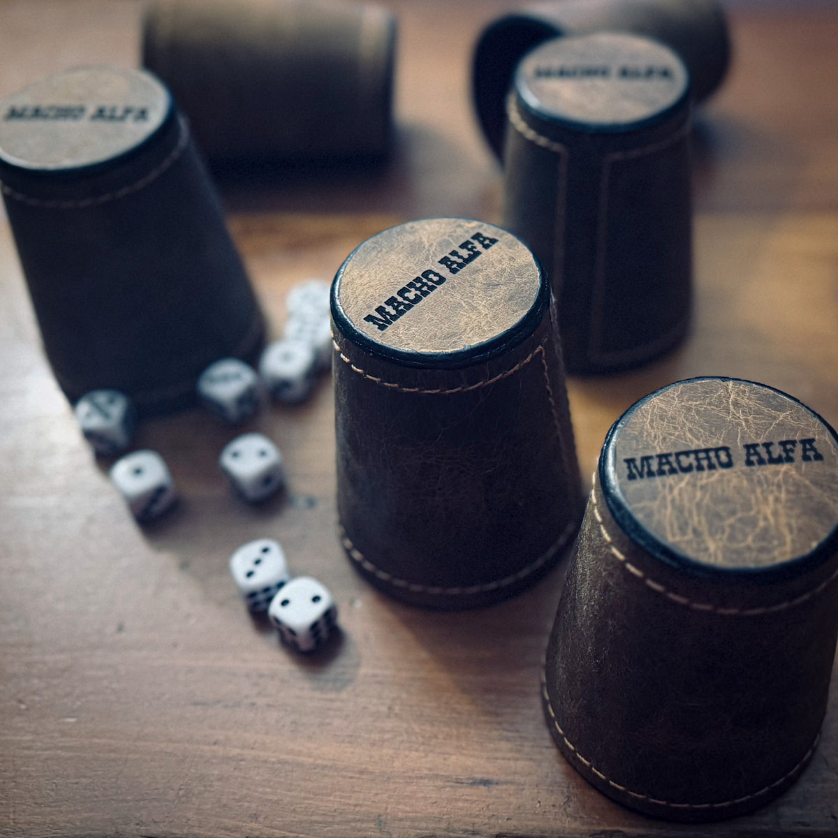 JUEGO DE CACHOS DE CUERO ARTESANAL (6 PIEZAS)