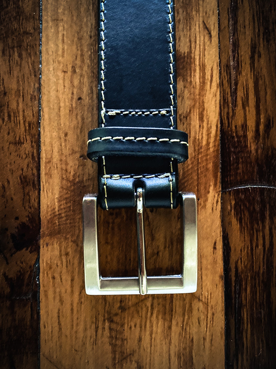 CINTURÓN DE CUERO NEGRO SPORT