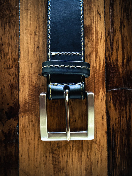 CINTURÓN DE CUERO NEGRO SPORT