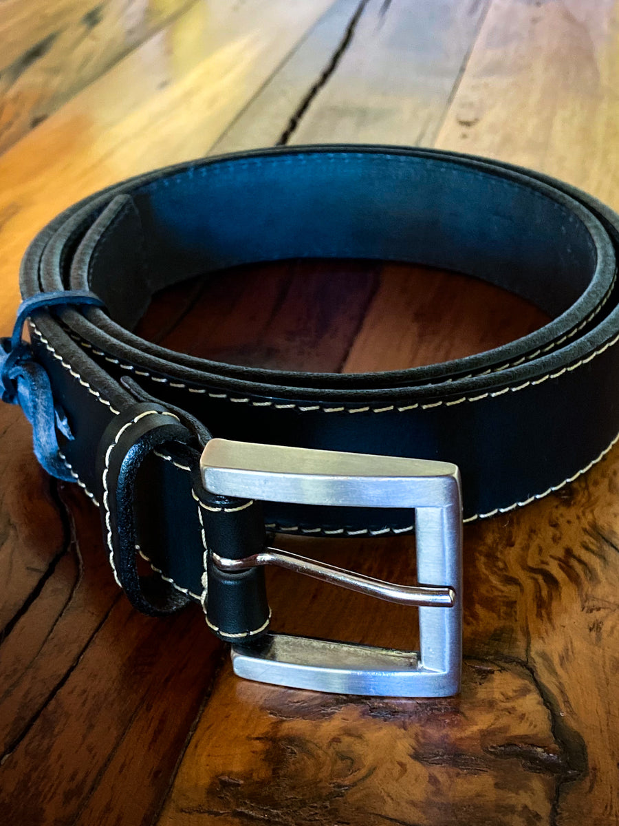 CINTURÓN DE CUERO NEGRO SPORT