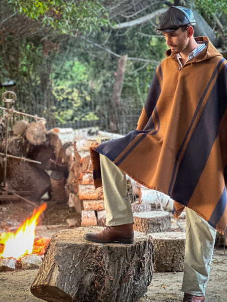 PONCHO ALPACA HOMBRE CAFÉ-JEANS